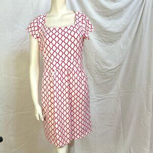 J. McLaughlin Catalina Cloth Pink & White Dress- Medium